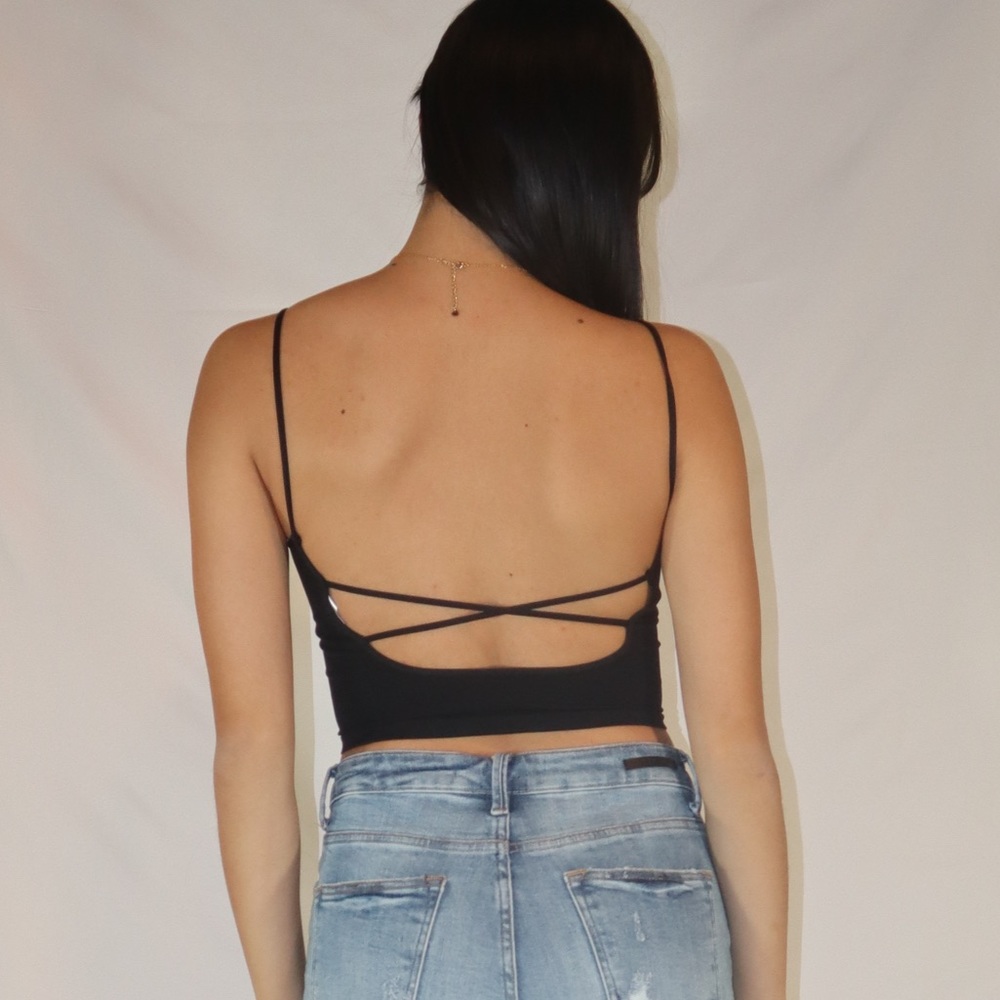 Crossed Lovers Black Bralette Tank
